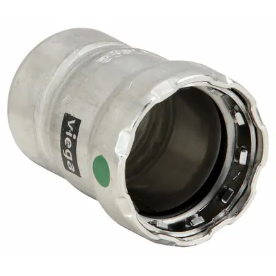 VIEGA MEGAPRESS Crimp Fitting Cap: 3/4 in Pipe Size, Press-fit, EPDM - Potable Water Stainless Steel Press Fittings