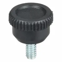 Hand Knob: Knurled, Plastic w/ Steel Thread, #10-24 Thread, 0.375 in Thread Lg, 0.75 in Dia (MPN GN040375K2---21)