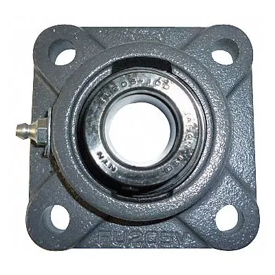 NTN 4 Bolt Flange Bearing: Radial Ball, 1 7/16 in Bore, Cast Iron, Eccentric Collar - General Purpose Flange-Mount Ball Bearings