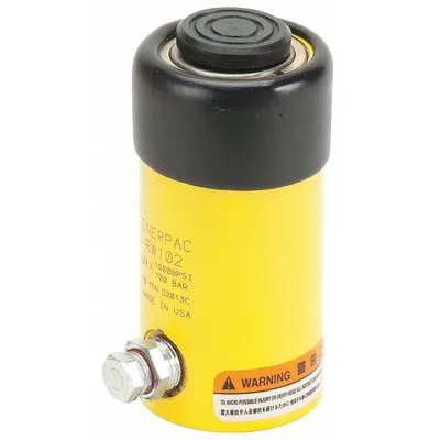 ENERPAC Hydraulic Ram: 10 ton Nominal Capacity, 2 in Nominal Stroke Lg - Solid Plunger Workholding Rams