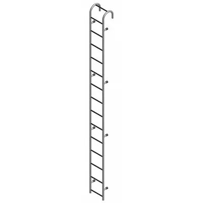 COTTERMAN Straight Ladder: 15 ft Ladder Size, Steel, 300 lb Load Capacity, 65 lb Wt - Storage Tank Steel Ladders