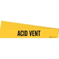 Pipe Marker: Acid Vent, Yellow, Black, Fits 2 1/2 to 7 7/8 in Pipe O.D., 1 Pipe Markers, 5 PK (MPN 7003-1-PK)