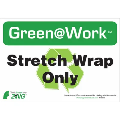 ZING Social Distancing Adhesive Sign: Plastic, Adhesive Sign Mounting, Not Retroreflective - Green@Work: Stretch Wrap Only Signs