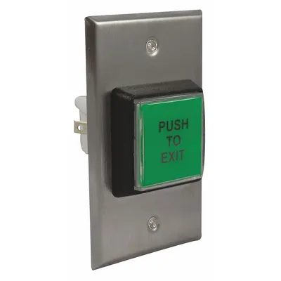 BEA Exit Push Button: 4 1/2 in Ht, 1 in Dp, 2 3/4 in Wd, ADA Compliant, Stainless Steel - Push-to-Exit Buttons
