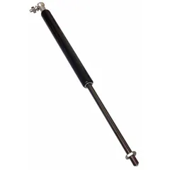 Gas spring with 80 lbf force and 28 5/32 in extended length. Features MF10 rod thread size and includes elbow end fittings. Used for controlled lifting and counterbalancing of hatches, machine guards, and access panels.