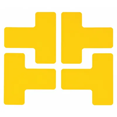 BRADY Floor Marking Tape: T, Solid, Yellow, No Legend, 2 in x 5 in, 8 mil Tape Thick - T-Shaped Floor Marking Tape