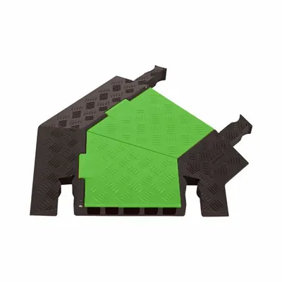 CHECKERS HI-VIZ CABLE PROTECTOR: 5 Channels, Hinged, 1 13/40 in Max Cable Dia - 5-Channel Hinged-Cover Cable Ramps