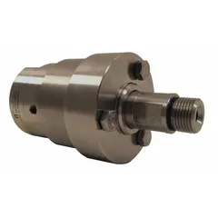 This MOSMATIC rotary union is a straight, single-passage joint made of plain 304 stainless steel for air service. It features a 3/8 in rotating shaft, carbide seal material, and a maximum speed of 2000 RPM. Commonly used in pneumatic systems on rotating machinery such as packaging, printing, and automation equipment.