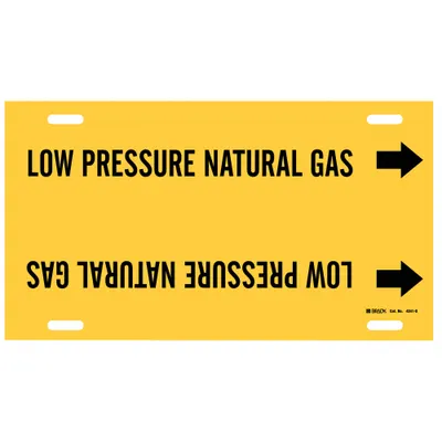 BRADY Low Pressure Natural Gas Strap-On Pipe Marker - Low Pressure Natural Gas Strap-On Pipe Markers