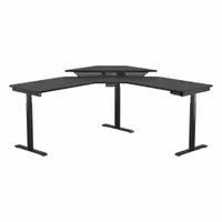 VERSADESK Standing Desk: Black, Wood, 72 in Overall Wd, 72 in Overall Dp, 45 1/2 in Max Desktop Ht (MPN VT1287272-01-01)