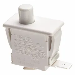 This genuine Electrolux door switch is designed for washing machines and dryers. It ensures the door locks securely during operation, preventing opening while the appliance is running. Used as a replacement part for maintaining proper door-lock functionality.