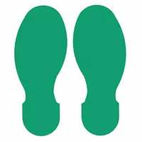 Floor Marking Tape: Footprint, Solid, Green, No Legend, 3 1/2 in x 10 in, 8 mil Tape Thick, 10 PK (MPN 104407)