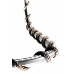 Fiberglass heating cord for applying controlled heat to metal and plastic surfaces. Measures 6 ft long, 1/4 in wide, 3/16 in thick. Requires a separate controller (not included). Ungrounded, no backing.