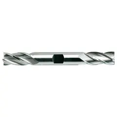 Double-end high-speed steel square end mill with TiCN coating. Four-flute design with 11/64" mill diameter and 1/2" length of cut. Used for general-purpose milling of ferrous and non-ferrous materials in slotting, profiling, and finishing operations.