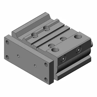 SMC Guided Cylinder: 25 mm Bore Dia, 30 mm Stroke Lg, Ball Bushing, Through Hole Mounting - Guided Compact Cylinders
