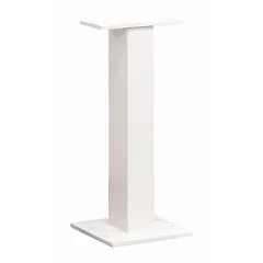 White powder-coated aluminum pedestal for bolt-mounted installation. Measures 28 1/2 in H x 12 in W x 12 in D. Designed to support a compatible Cluster Box Unit in multi-tenant or commercial mailroom applications. Mounting hardware not included.