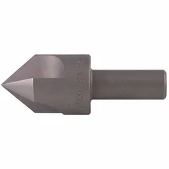 General-purpose countersink with a 120° included angle and three flutes for efficient deburring and chamfering. Body diameter is 3/8 in. Made from high-speed steel with an AlTiN coating for wear resistance. Suitable for use on steel, aluminum, and other alloys in manufacturing and maintenance operations.