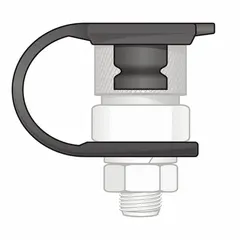 This gray rubber cap protects the quick-disconnect end of a warning whip from dirt, moisture, and debris during storage or transport. Commonly used on trucks, trailers, and heavy equipment to extend whip assembly life. Measures 3/4 in height and 1 1/4 in width.