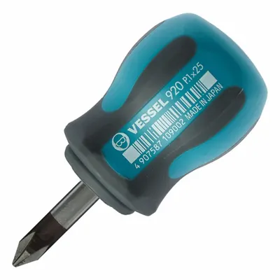 VESSEL TOOLS Screwdriver: 920, Stubby Lg, Magnetic, Not ESD Safe, Not Tether Capable - JIS Phillips Screwdrivers