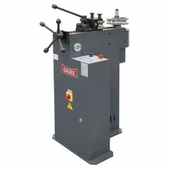 Manual electric bender for round tube and round pipe. Operates on 220V. Maximum tube wall thickness 3/20 in. Suitable for bending steel or aluminum tubing in metal fabrication, maintenance, and construction applications such as handrails, frames, and conduit runs.