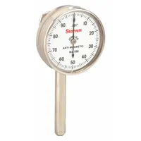 STARRETT Back Plunger Dial Indicator: 0 in to 0.2 in /0 mm, Inch, Back Plunger, 0.001 in Accuracy (MPN 196A6Z)