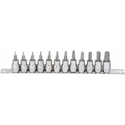 WESTWARD Socket Bit Set: 1 - 25 Pieces, 3/8 in Drive Size, 12 Pieces, 1 27/32 in Overall Lg - Hex Bit Socket Sets