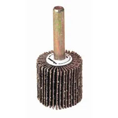 This general-purpose flap wheel is designed for deburring, blending, and finishing on all metals. It features a 1 in diameter, 1 in width, and a 1/4 in straight-shank. The 60 grit aluminum oxide construction is suited for cleaning welds, removing rust, and surface preparation.