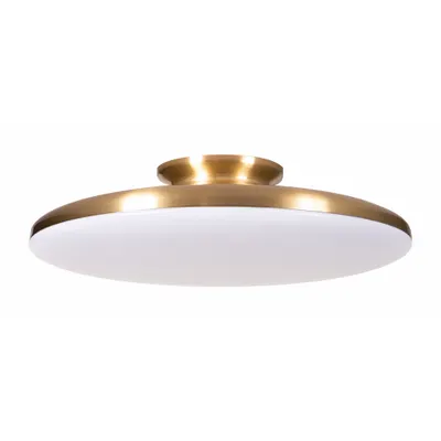 AFX INC. Flush Mount: 15 in Dia, Satin Brass, 4 1/2 in Ht, 2,200 lm, 3000K/3500K/4000K - Skye Semiflush-Mount Lights