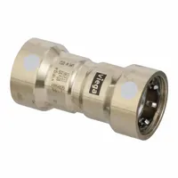 Bronze transition coupling for connecting dissimilar materials in industrial piping systems. Sized 1/2 in CTS x 1/2 in Pipe, this press-fit fitting is used in plumbing, HVAC, and process lines where secure transitions between copper and steel pipes are required