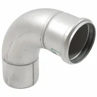 Metal Pipe Elbow: Stainless Steel, 90° Elbow, 4 in x 4 in, Female Socket x Male, Female x Male (MPN B4-90S-316)