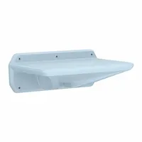 Wall-mount desk constructed of polyethylene for moisture and chemical resistance. Overall dimensions: 30 in width, 18 in depth, 11 in height. Suitable for space-saving work surfaces in control rooms, workshops, or laboratories