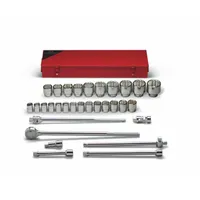 WRIGHT TOOL Socket Wrench Set: 3/4 in Drive, 31 Piece, 12-Point, Metric, 19 mm to 60 mm (MPN 650)