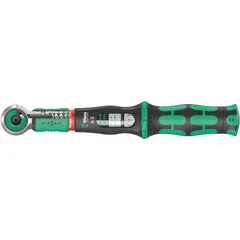 Ratcheting micrometer torque wrench with 1/4-inch drive, torque range 2 N-m to 12 N-m in 0.1 N-m increments. Suitable for precision fastening tasks requiring controlled torque, such as in mechanical assembly and light-duty bolting applications.