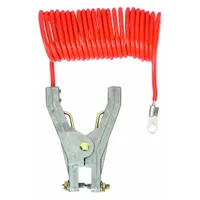 APPROVED VENDOR Coiled Grounding Wire: Hand Clamp/Terminal, 5 ft, PVC, Orange (MPN RAC-5)