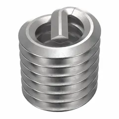 Free-running tanged helical insert for thread repair or reinforcement in metal components. #8-32 thread size, 18-8 stainless steel construction with dry film lubricant coating. Pack of 100.