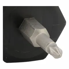 Phillips screwdriver with #1 tip size, stubby length for access in confined spaces, and friction-grip handle. Not ESD safe. Suitable for driving and removing Phillips-head screws in industrial assembly, maintenance, and repair tasks.