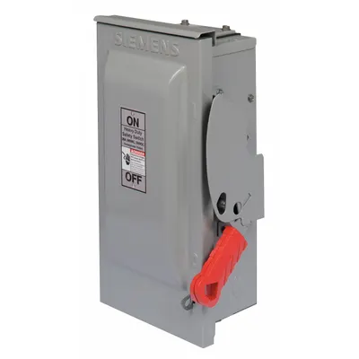 Siemens Safety Switch: Fusible, 60 A, Three Phase, 240V AC, Galvanized Steel - Fusible Safety Switches