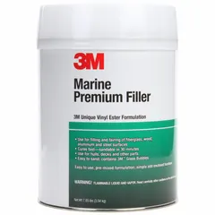 This fiberglass repair filler from 3M's Marine Premium series is supplied in a 128 oz can and is beige in color. It is sandable, allowing for smooth finishing after application. Typical uses include filling surface imperfections on boats and watercraft for marine maintenance and repair projects.