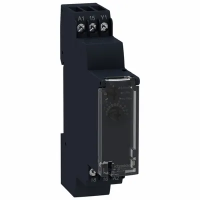 SCHNEIDER Time Delay Relay: DIN-Rail Mounted, 240V AC, 0.7 A, 6 Pins/Terminals - DIN-Rail Mounted Relays