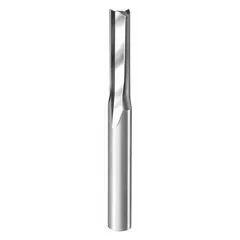 Solid carbide spiral O-flute downcut router bit designed for routing hard plastics. Delivers clean, chip-free edges on rigid plastic sheets. Suitable for sign making, CNC machining, and plastic fabrication. 1/2" cut diameter, 1-5/8" length of cut.