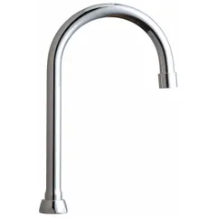 This gooseneck swivel spout is constructed of brass with a polished chrome finish. It has a flow rate of 1.5 gpm and includes mounting hardware. Suitable for use in commercial kitchens, laboratories, and janitorial sinks for hand-washing or light-duty rinsing.