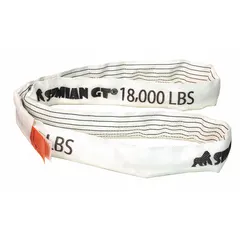 This endless round sling is constructed from polyester and nylon for abrasion resistance. With a 20 ft length and 1 45/64 in body diameter, it is suited for lifting and rigging heavy loads in industrial environments such as construction, manufacturing, and warehousing.