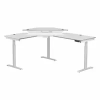 VERSADESK Standing Desk: White, Wood, 60 in Overall Wd, 72 in Overall Dp, 45 1/2 in Max Desktop Ht (MPN VT1286072-03-05)
