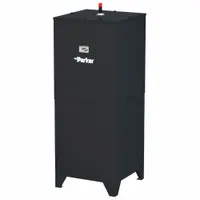Hydraulic tank isolator with 40 gal nominal capacity, SAE #16 port size, steel construction, and 21.4 in overall width. Used in hydraulic systems to isolate the tank from the pump during maintenance or emergencies, preventing fluid loss and contamination