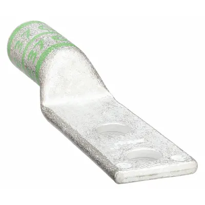 OEM Compression Lug: For 1 AWG, Stranded Wire, 5/16 in Stud Size, Long - Two-Hole Compression Lugs