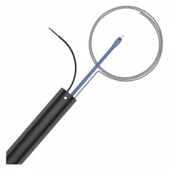 This downrod extends the drop of a ceiling fan from the mounting bracket to the motor, providing proper clearance and airflow in rooms with high or sloped ceilings. Constructed of stainless steel with a black finish, it includes safety cables for secure installation.