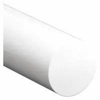 PET-P Rod: 3 1/2 in Dia, 12 in Lg, Opaque, White, 12,400 psi Tensile Strength, 0.5 ft-lb/in