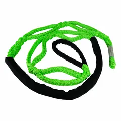 Fixed-length polyester rope sling with 3/4 in rope diameter and 10 ft length. Rated working load limit of 3,780 lb. Green color. Used for lifting and rigging in industrial applications such as construction, manufacturing, and warehousing.