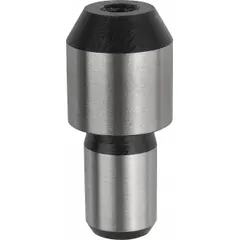 This extractable stepped round locating pin features a shouldered design and is made from tool steel. With an 8 mm shank outside diameter, it is used for precise positioning and alignment of workpieces in jigs, fixtures, and assembly tooling.