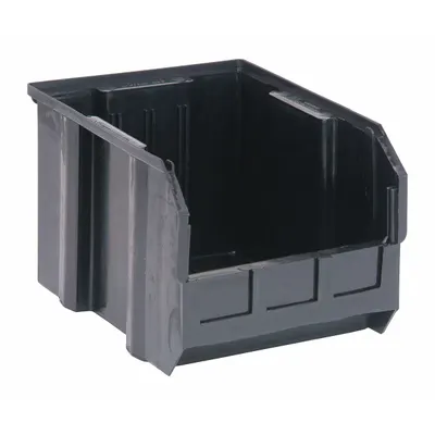 QUANTUM STORAGE SYSTEMS Hang/Stack Bin: 8 1/4 in x 10 3/4 in x 7 in, Black - Recycled Plastic Bins